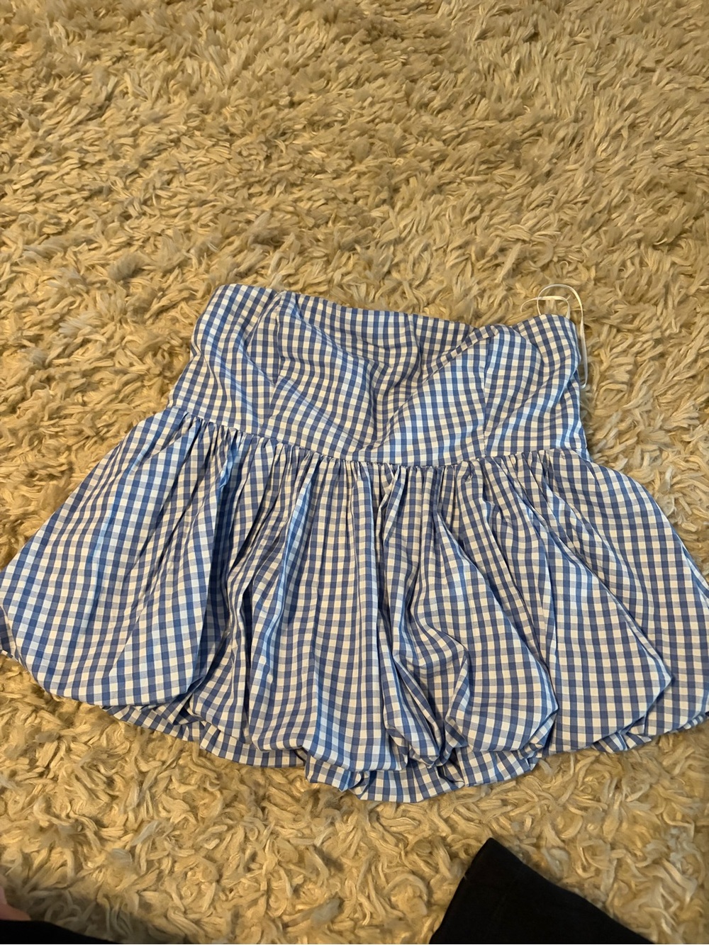 Abercrombie & Fitch Blue Gingham Ruffle Shirt